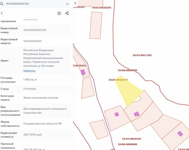 Земельный участок · 14 сот. · респ. Карелия, м.р-н Кондопожский, с.п. Гирвасское, д. Юстозеро