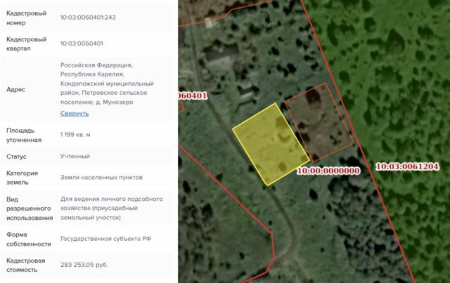 Земельный участок · 10,8 сот. · респ. Карелия, м.р-н Кондопожский, с.п. Петровское, д. Мунозеро
